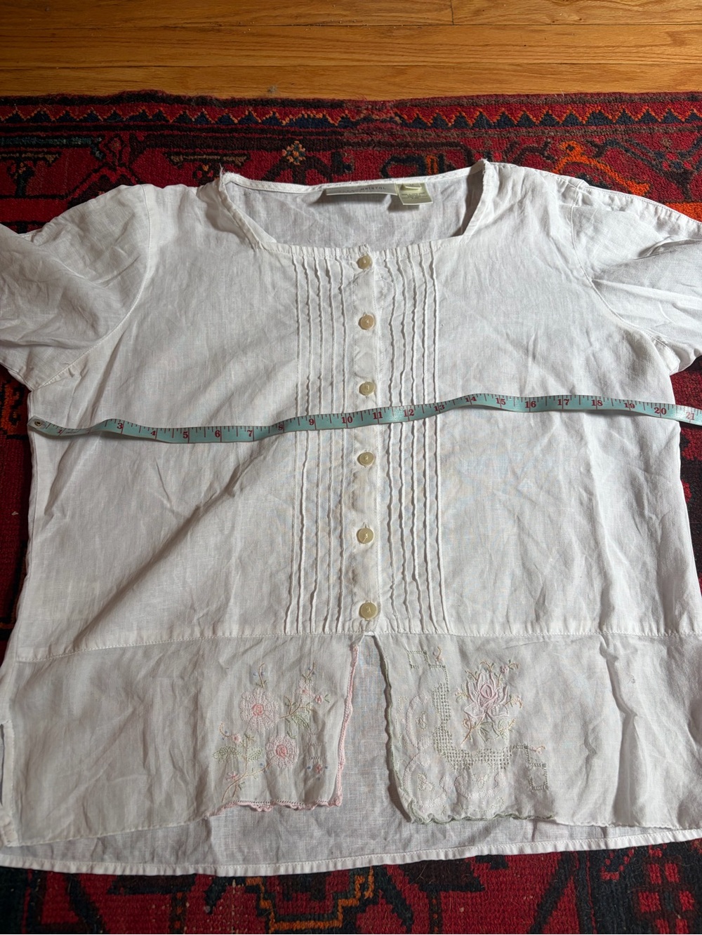 Vintage 100% Cotton Embroidered Blouse - Picture 10 of 16